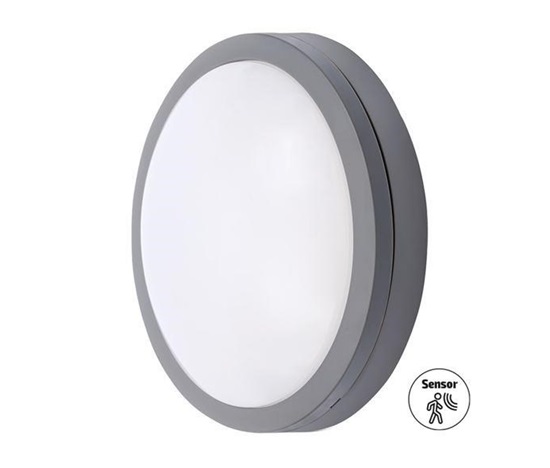 Solight LED venkovní osvětlení se senzorem Siena, šedé, 20W, 1500lm, 4000K, IP54, 23cm