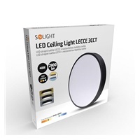 Solight LED stropní osvětlení LECCE, 3CCT, 48W, 2900lm, 40cm, 3000/4000/6000K, černá