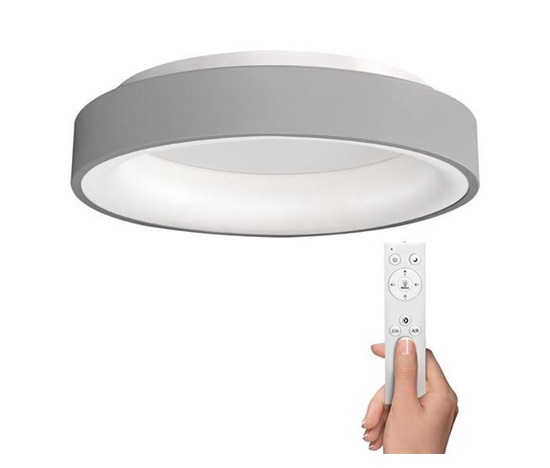 Solight LED stropní světlo kulaté Treviso, 48W, 2880lm, stmívatelné, dálkové ovládání, šedá