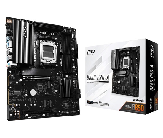 ASRock MB Sc AM5 B850 Pro-A, AMD B850, 4xDDR5, 1xUSB-C, HDMI, ATX