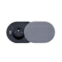 Solight 1z + USB A+C 20W PD vestavná zásuvka s posuvným víčkem, 2m, stříbrná