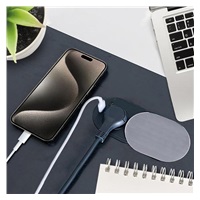 Solight 1z + USB A+C 20W PD vestavná zásuvka s posuvným víčkem, 2m, stříbrná