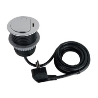 Solight 1z + USB-C 20W PD vestavná zásuvka, 2m, stříbrná