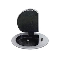 Solight 1z + USB-C 20W PD vestavná zásuvka, 2m, stříbrná