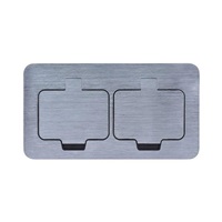 Solight vestavná podlahová dvojzásuvka, IP55, obdélníkové víčko