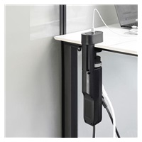 Solight 3z + USB A+C přenosné stolní zásuvky, 2m, černá, USB rychlonabíječka 20W PD