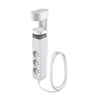 Solight 3z + USB A+C přenosné stolní zásuvky, 2m, bílá, USB rychlonabíječka 20W PD