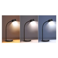 Solight LED stolní lampička, 4,5W, 300lm, 3CCT, černá, podstavec