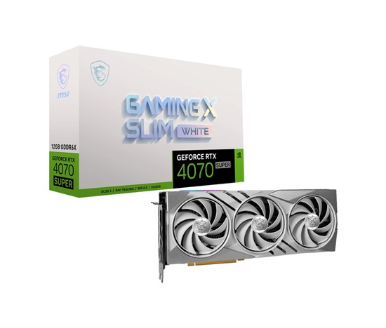 BAZAR - MSI VGA NVIDIA GeForce RTX 4070 SUPER 12G GAMING X SLIM WHITE, 12G GDDR6X, 3xDP, 1xHDMI - Po opravě (Bez příšluš