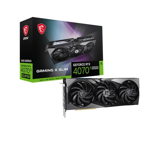BAZAR - MSI VGA NVIDIA GeForce RTX 4070 Ti SUPER 16G GAMING X SLIM, 16G GDDR6X, 3xDP, 1xHDMI - Po opravě (Bez příšlušens