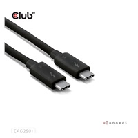 Club3D Kabel Thunderbolt 5, 80/120Gbps, Certifikovaný kabel, 1x 4K540Hz, 2x8K240Hz, PD 240W, 1m