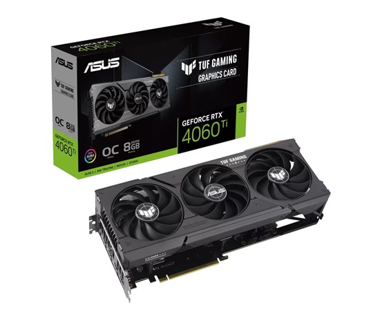 BAZAR - ASUS VGA NVIDIA GeForce RTX 4060 Ti TUF GAMING OC 8G, 8G GDDR6, 3xDP, 1xHDMI -z montáže(Náhradní krabice)