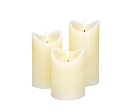 Solight sada LED svíček z přírodního vosku, 3ks, AAA