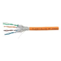 PLANET Elite kabel FTP, drát, Cat 6a, 4pár, 600MHz, LS0H, stíněný každý pár, oranžový, Dca, balení 500m