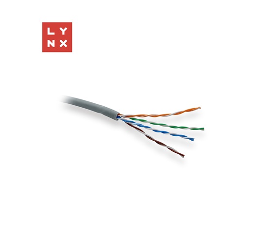LYNX UTP kabel Cat5e, LSOH, celoměděný, vnitřní, šedý, box 305m