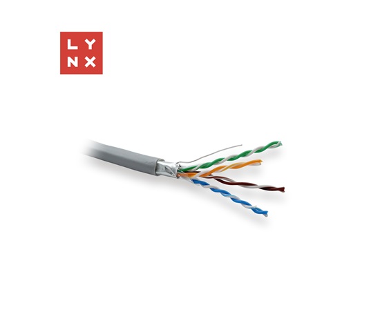 LYNX FTP kabel Cat5e, PVC, 0,5mm, celoměděný, vnitřní, šedý, box 305m