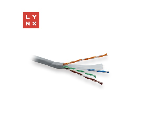 LYNX UTP kabel, Cat6, PVC (Eca), celoměděný, vnitřní, šedý, box 305m