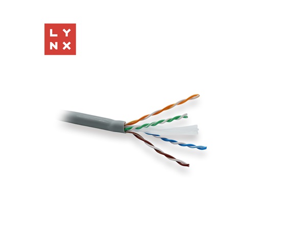 LYNX UTP kabel, Cat6, LSOH, celoměděný, vnitřní, šedý, box 305m