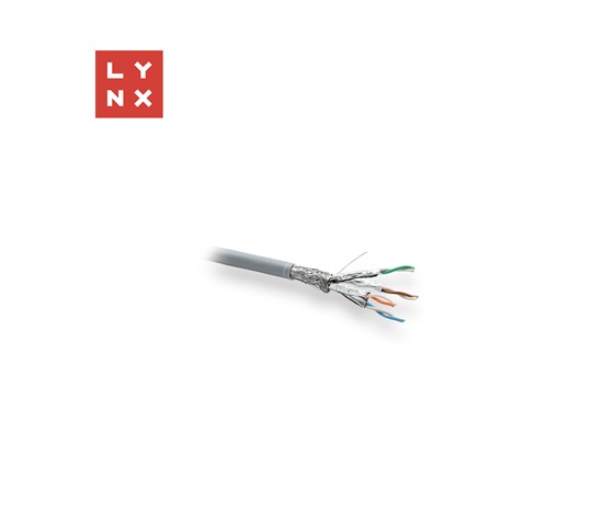 LYNX SFTP kabel, Cat6a, LSZH, celoměděný, vnitřní, šedý, cívka 500m