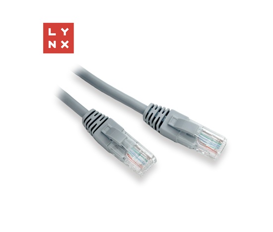 LYNX UTP patch kabel Cat5e, PVC, CCA, 10m, šedý
