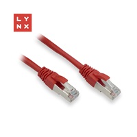 LYNX FTP patch kabel Cat5e PVC, CCA, 0,1m, červený (balení obsahuje 10ks)