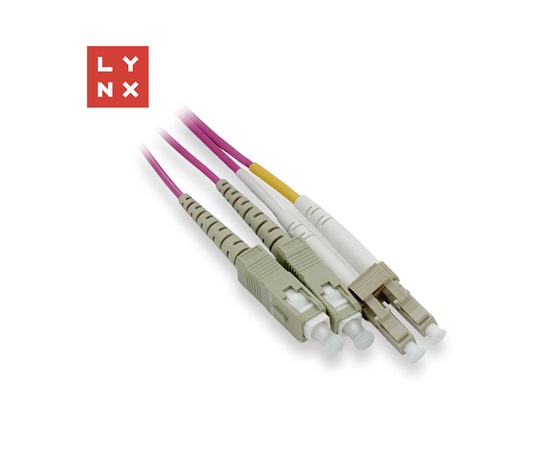 LYNX duplexní patch kabel MM, OM4, LC/SC, 50/125µm, 3m