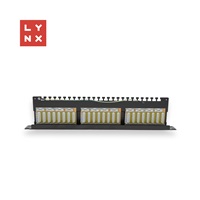 LYNX 19" patch panel  24-port, FTP Cat5e, 50µ, stíněný, černý