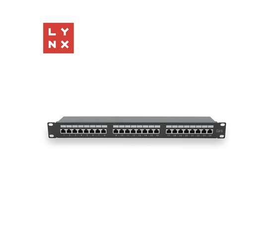 LYNX 19" patch panel  24-port, STP Cat6, 50µ, stíněný, černý