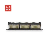 LYNX 19" patch panel  24-port, STP Cat6, 50µ, stíněný, černý