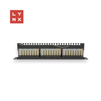LYNX 19" patch panel  24-port, FTP Cat6a, 50µ, stíněný, černý