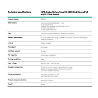 HPE Aruba Networking CX 6000 24G Class4 PoE 4SFP 370W Switch R8N87A