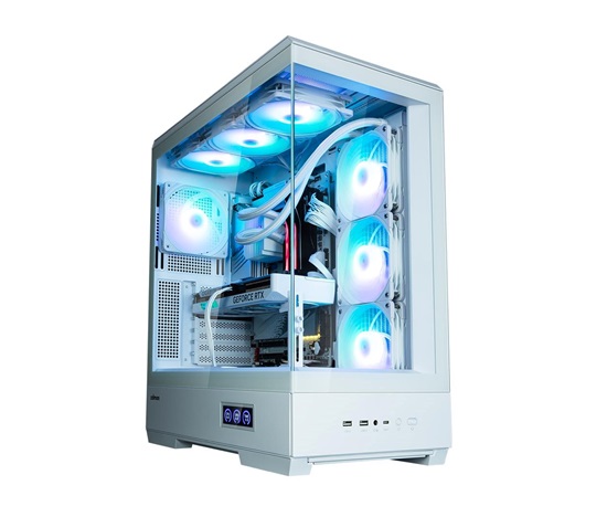 ZALMAN case P50 DS, Mid Tower, ATX, 2xUSB 3.0, 1xUSB-C, 4x 120mm ARGB Fan, Boční display, bílá