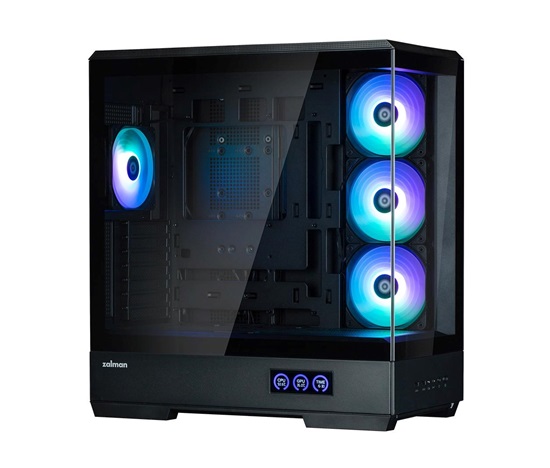 ZALMAN case P50 DS, Mid Tower, ATX, 2xUSB 3.0, 1xUSB-C, 4x 120mm ARGB Fan, Boční display, černá