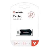 VERBATIM Flash Disk 64GB Plectra USB-C 3.0, černá