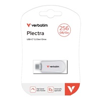 VERBATIM Flash Disk 256GB Plectra USB-C 3.0, bílá