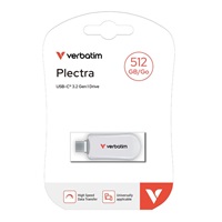 VERBATIM Flash Disk 512GB Plectra USB-C 3.0, bílá