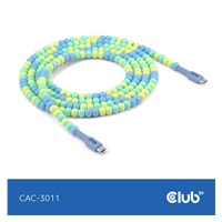 Club3D Kabel s korálky USB-C, 480Mbps, PD 60W, 2m, modrá
