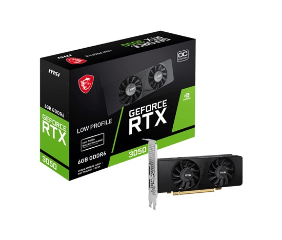 BAZAR - MSI VGA NVIDIA GeForce RTX 3050 LP 6G OC, 6G GDDR6, 1xDP, 2xHDMI - Po opravě (Bez příšlušenství)