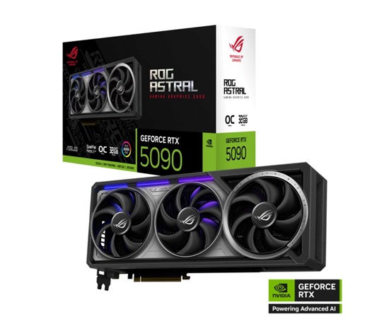 ASUS VGA NVIDIA GeForce RTX 5090 ROG ASTRAL 32GB OC, 32GB GDDR7, 3xDP, 2xHDMI