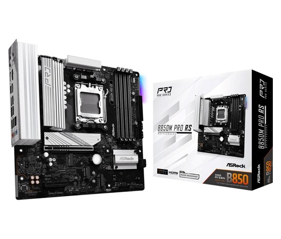 ASRock MB Sc AM5 B850M PRO RS, AMD B850, 4xDDR5, 1xDP, 1xHDMI, mATX