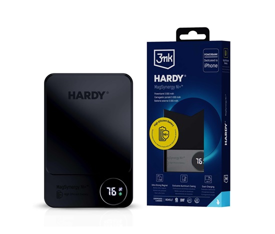 3mk HARDY MagSynergy Ni+ 5,000mAh 22.5W USB 1C1L Black pro Universal