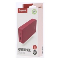 Hama Colour 20, powerbanka 20000 mAh, 3 A, výstup: USB-C, USB-A, červená