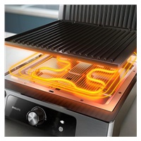 Philips 5000 Series HD6301/90 elektrický kontaktní gril, 2200 W, odkapávací nádobka, černý/kovový
