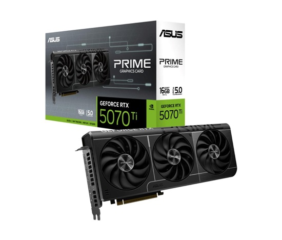 ASUS VGA NVIDIA GeForce RTX 5070 Ti PRIME 16GB, 16GB GDDR7, 3xDP, 1xHDMI