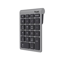 TRUST Numerická klávesnice Xalas, Bezdrátová RF 2.4GHz, šedá