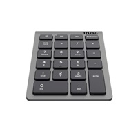 TRUST Numerická klávesnice Xalas, Bezdrátová RF 2.4GHz, šedá