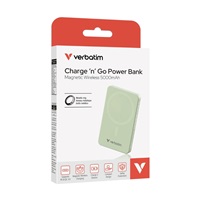 VERBATIM Powerbanka Charge 'n' Go Essentials, Magnetická, 5000 mAh, USB-C, Zelená