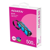 ADATA External SSD 500GB SC740, USB-C 3.2 Gen2, Černo-modrá