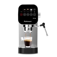 Rohnson espresso, 1360 W, 20 bar, slim design, dotykový ovládací panel, vysokotlaká tryska