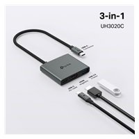 TP-Link UH3020C USB-C hub 3v1 (1xUSB3.2Gen1,1xUSB-C3.2Gen1, 1xHDMI, PD 100W)